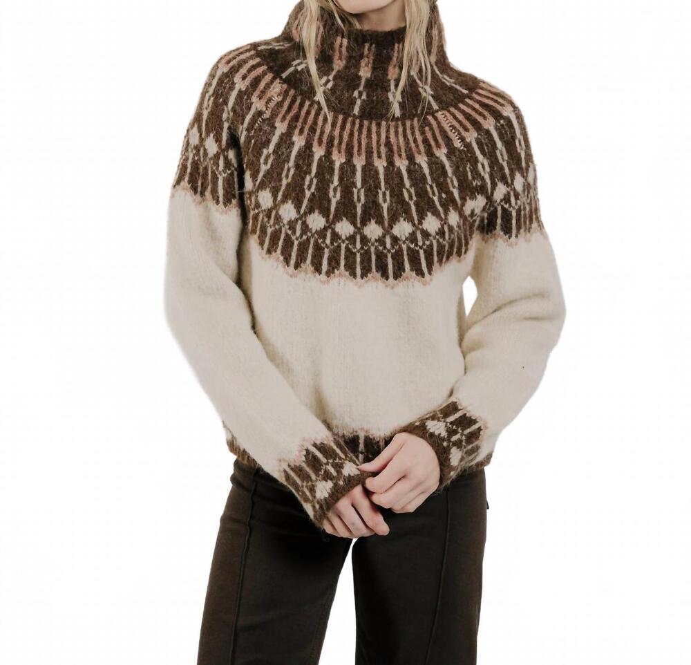 NEW LOVE THE LABEL women's valentine sweater in ivory fair isle